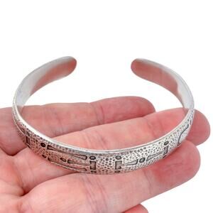 Vintage Sterling Silver 925 Wohelo Campfire Girls Cuff Bracelet | 8"